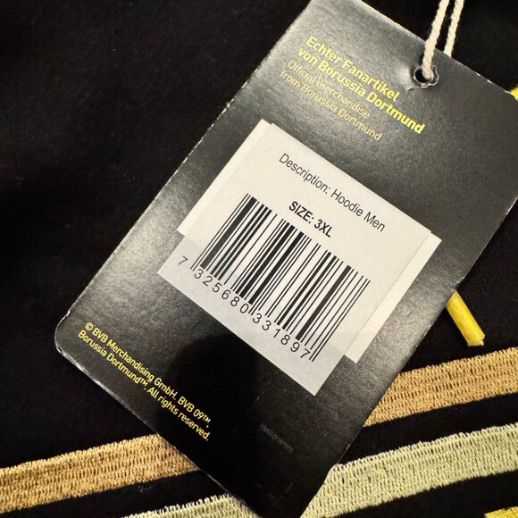 Borussia Dortmund BVB 09 Men’s 3XL Hoodie Black/Yellow NWT - Picture 2 of 5